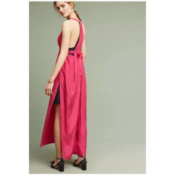 Moulinette Soeurs Chania Dress Size 6 Silk Berry Pink Grecian FLAWED NEW TAGS - Picture 4 of 11